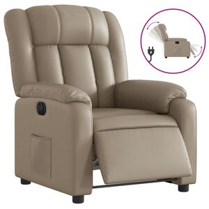 vidaXL Fauteuil verstelbaar elektrisch kunstleer cappuccinokleurig