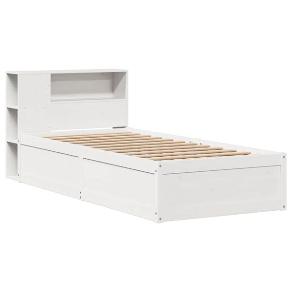 vidaXL Bedframe zonder matras massief grenenhout wit 75x190 cm