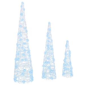vidaXL Kerstboom 3 st 90 LED's Koudwit 20 x 20 x 80 cm Acryl