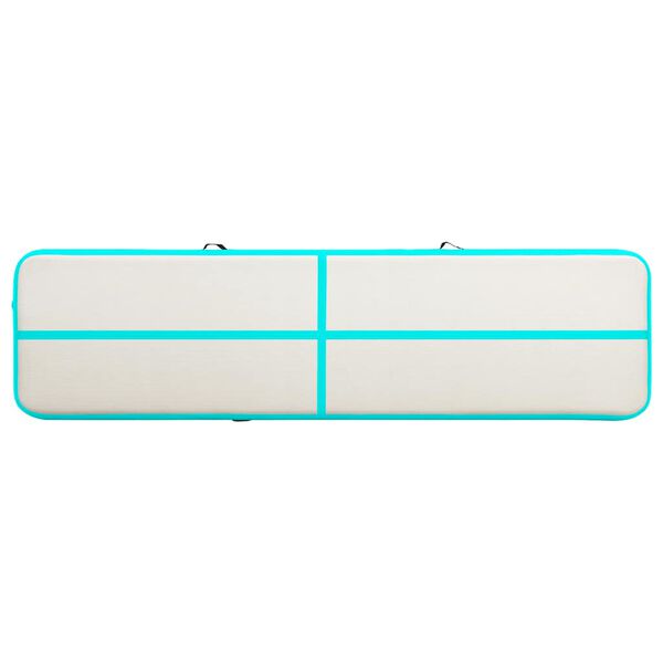 vidaXL Gymnastiekmat met pomp opblaasbaar 600x100x15 cm PVC groen