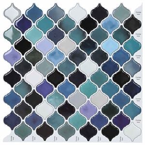 vidaXL Lanturn Tegel 10 pcs Blauw Groen 27 x 27 cm Polyurethaan en PET