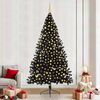 vidaXL Kunstmatig Voorverlicht Kerstboom met 300 LED Zwart 240 cm PVC