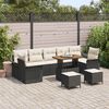 vidaXL Tuin Sofa Set met kussen met opslag 10 pcs Zwart en Cr&egrave;me