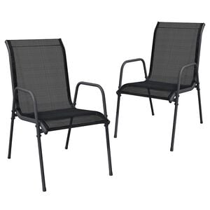 vidaXL Tuinstoelen 2 st staal en textileen zwart
