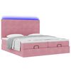 vidaXL Ottoman bed met matrassen en LED's 200x200cm fluweel roze