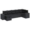 vidaXL 8-delige Loungeset met kussens poly rattan zwart