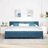 vidaXL LED Box Spring Bed met matras Donkerblauw 200 x 200 cm Fluweel