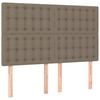 vidaXL Boxspring met matras en LED stof taupe 140x200 cm