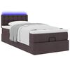 vidaXL Ottoman bed met matras en LED's 100x200 cm stof donkerbruin