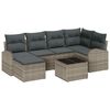 vidaXL Tuinbankenset 7 pcs Grijs poly rattan