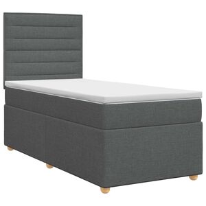 vidaXL Boxspringbed met matras Donkergrijs 80 x 200 cm Stof