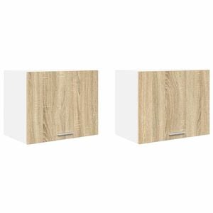 vidaXL Hangkast 2 pcs Sonoma Eik en Wit 50 x 31 x 40 cm Bewerkt hout