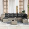vidaXL Tuin Sofa Set met kussen 7 pcs Lichtgrijs poly rattan