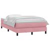 vidaXL Boxspring met matras fluweel roze 120x220 cm