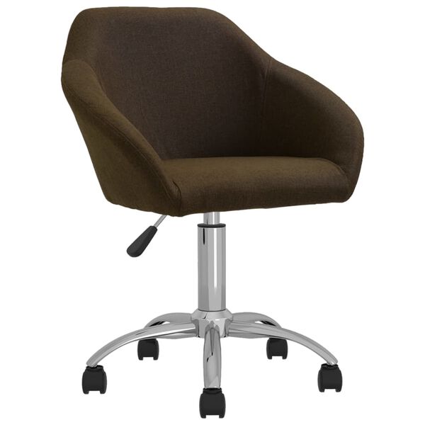 vidaXL Kantoorstoel draaibaar stof donkerbruin