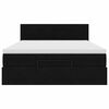 vidaXL Ottoman bed met matras en LED's 140x200cm fluweel zwart