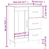 vidaXL Dressoir 69,5x34x90 cm bewerkt hout betongrijs