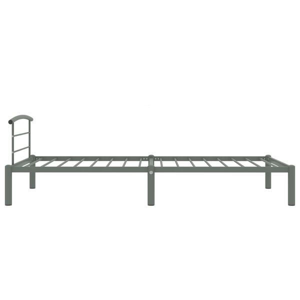 vidaXL Bedframe metaal grijs 90x200 cm