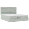vidaXL Ottoman bed met matrassen en LED's 160x200cm fluweel lichtgrijs