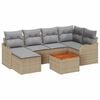 vidaXL Tuinbankenset 7 st Beige en Licht Grijs poly rattan