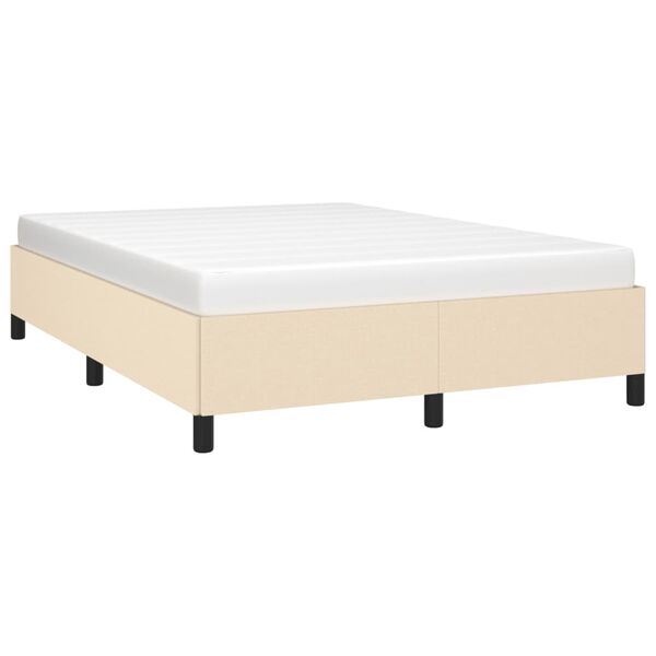 vidaXL Bedframe zonder matras stof cr&egrave;mekleurig 140x200 cm