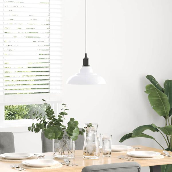 vidaXL Hanglamp in hoogte verstelbaar E27 &Oslash;31 cm metaal glanzend wit