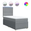vidaXL Boxspring met matras stof lichtgrijs 80x200 cm