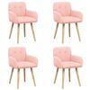 vidaXL Eettafelstoelen 4 st Boucl&eacute; Roze 59 x 57 x 85 cm