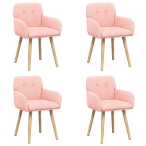 vidaXL Eettafelstoelen 4 st Boucl&eacute; Roze 59 x 56,5 x 85 cm