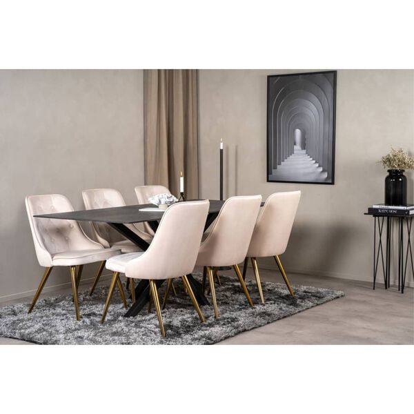 Venture Home Eetkamerstoelen 2 st Velvet Deluxe messing fluweel