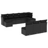 vidaXL 10-delige Loungeset met kussens poly rattan zwart