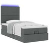 vidaXL Ottoman bed met matras en LED's 90x190cm stof donkergrijs