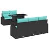 vidaXL Tuin Sofa Set met kussen met opslag 6 pcs Zwart Poly Rattan