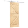vidaXL Schuifdeur Natuurlijk en Wit 85 x 210 cm Massief Grenenhout