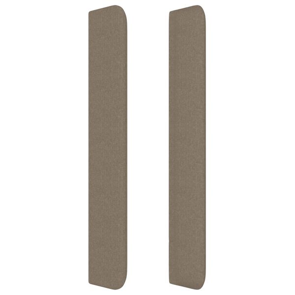 vidaXL Hoofdbord met randen 183x16x118/128 cm stof taupe
