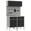 vidaXL Werkkast set met lade met plank met opslag met slot 5 pcs Zwart