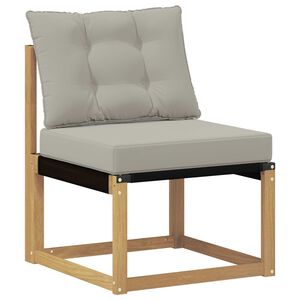 vidaXL Buiten Midden Sofa Massief acaciahout en Textilene Stof Wit