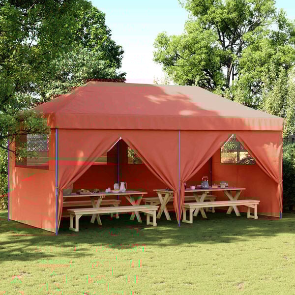vidaXL Partytent Terracotta 292 x 580 x 315 cm Oxford Stof