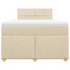 vidaXL Boxspring met matras stof cr&egrave;mekleurig 120x190 cm