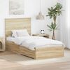 vidaXL Bedframe met hoofdeinde Sonoma Eiken 90 x 190 cm Bewerkt hout