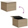 vidaXL Tuinbankenset met opslag 7 pcs Beige en Cr&egrave;me poly rattan