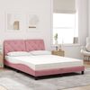 vidaXL Bed met matras fluweel roze 120x200 cm