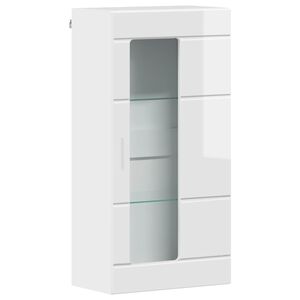 vidaXL Houten Kast Hoogglans wit Bewerkt hout