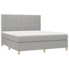 vidaXL Boxspring met matras en LED stof lichtgrijs 180x200 cm