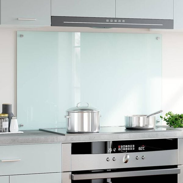 vidaXL Spatscherm keuken 100x60 cm gehard glas melkwit