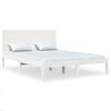 vidaXL Bedframe massief hout wit 135x190 cm
