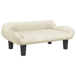 vidaXL Hondenmand 70x40x24 cm fluweel cr&egrave;mekleurig