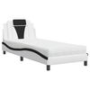 vidaXL Bed "Viana" met matras kunstleer wit en zwart 90x190 cm