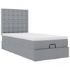 vidaXL Bed poef met matras en LED's stof 80x200 cm lichtgrijs
