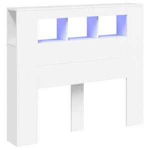 vidaXL Hoofdeinde met LED 120x18,5x103,5 cm bewerkt hout wit